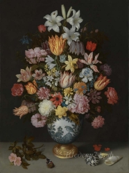 londongallery/ambrosius bosschaert the elder - a still life of flowers in a wan-li vase